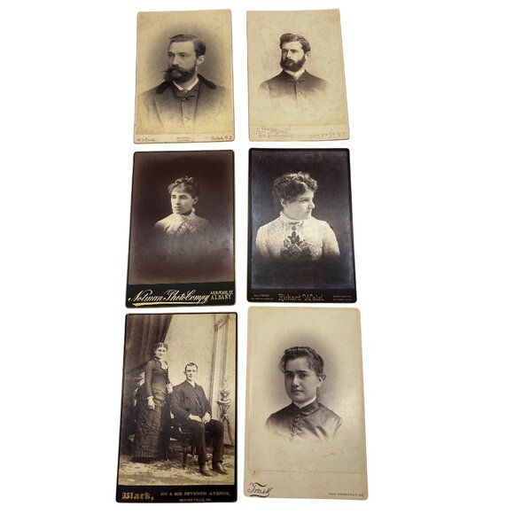 Lot of 6 Victorian Cabinet Card Photos Bogardus Notman Walzl NY NJ PA & More - Picture 1 of 8